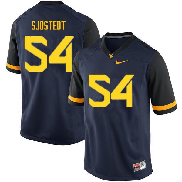 NCAA Men's Eric Sjostedt West Virginia Mountaineers Navy #54 Nike Stitched Football College Authentic Jersey TW23Y85BF